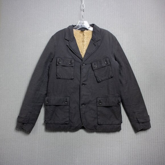 2000's Y2K Cargo Pocket Sherpa Lined Blazer Jacket - Picture 2 of 12